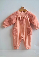 Disney Baby Girl Minnie Mouse Peach Jumper Romper Size 0-3mos