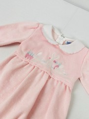 Carriage Boutiques NB-3Mo Knit Romper Pink Rabbits Easter