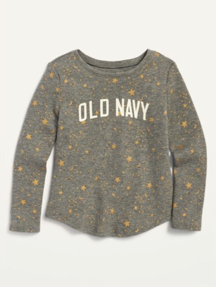 Old Navy Toddler Girls Moon Stars Printed Thermal Scoop Neck Tee Size 5T