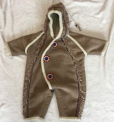 Vintage Milton Funwear Native American Eskimo Baby Outfit 9 Months Fringe GC