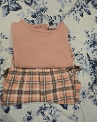 Girls 4T Nicole Miller New York Waffle Long-Sleeve And Plaid Leggings. NWOT