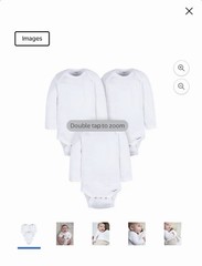 NWT Gerber Newborn Long Sleeve Onesies 3 Pack White Bodysuits Unisex