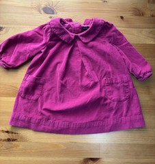 Baby GAP Pink Corduroy Collared Dress With Front Pockets Size 6-12M