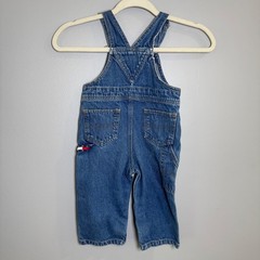 Tommy Hilfiger Vintage Denim Carpenter Overalls 12-18M Blue Snap Inseam Logo