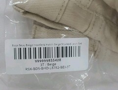 New Rock Star Original Beau Beige Hoodie&Hutch Beige Stacked Jean Set Size 3 T