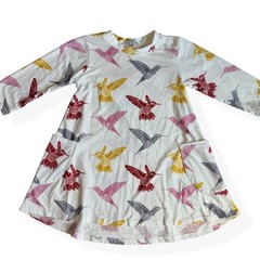 Bailey’s Blossoms Hummingbird Off-White Dress Girls 5T
