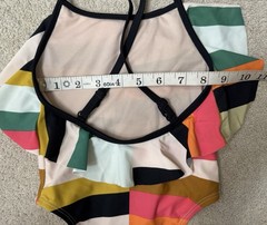Tea Collection 2T One Piece Multicolor Ruffle Swimsuit Adjustable Straps