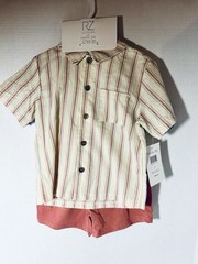 Rachel Zoe Cream, Coral & Blue Matching Set Size 3T Includes Tee, Shirt & Shorts