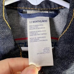 OshKosh B’gosh Baby Sz 12 Months Denim Trucker Jacket Cotton Classic Americana