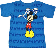 Disney Toddler Blue Short Sleeve Polyester Mickey Roadster Racers T Shirt Sz 2T