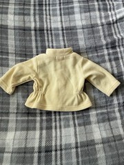BabyQ Girls 6-9M Yellow Fleece Jacket, Embroidered Butterfly/Flower, Pockets