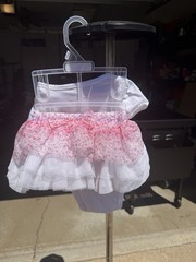 Cherokee Bunny Floral Bodysuit & Skirt Set 3-6 Months White Pink Cotton