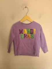 AC1 Sweet Wink Babys Mardi Gras Patch Sweatshirt Lavender Size 3T