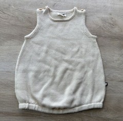 NWOT Oeuf NYC Babys white 12M knit Tank Romper Sleeveless