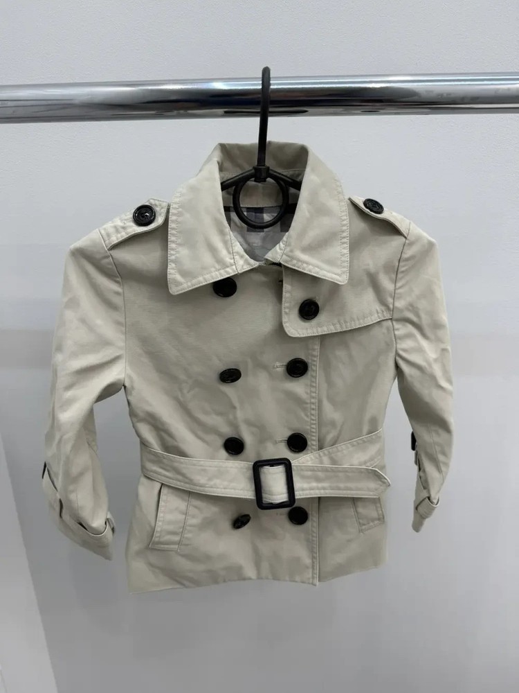 Burberry Kids Double Breasted Nova Check Trench Coat Jacket Size 3Y
