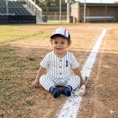 Personalized Baby Baseball Uniform Custom Name and Number Pinstripe Jersey Set