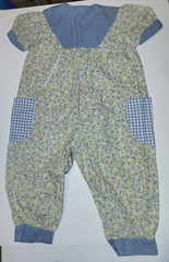baby baluga New York SS Longall One Piece Light Blue & Yellow Floral & Checks 2T