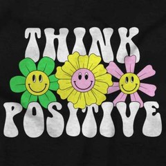 Inspirational Happy Flowers Think Positive Toddler Girl Youth T Shirt For Kids