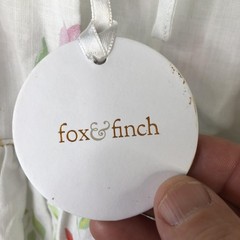 Fox & Finch Dress Girls 12-18 Months White Floral Puff Sleeve Lined Bow Back