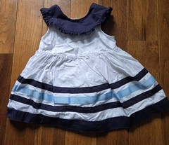 Hartstrings Baby Girls White Sailor Dress Size 3-6 Months