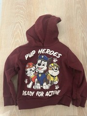 Nickelodeon PAW Patrol Pup Heroes Burgundy Fleece Pullover Hoodie Jacket Boys 3T