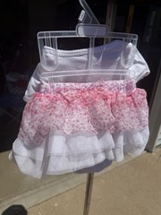 Cherokee Bunny Floral Bodysuit & Skirt Set 3-6 Months White Pink Cotton