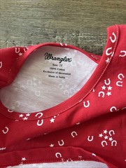 NWT Wrangler Dress Red Horseshoes Girls 2t Western Rodeo Cowboy