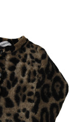 Dolce & Gabbana Girls Button Front Leopard Printed Wool One Piece Brown 6-9M
