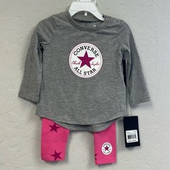 NWT Converse Chuck Taylor Girls 18 Months All Star Leggings Set Long Sleeve 18M