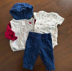 Child of Mine by Carter’s Boys 0-3M 3pc Set Hoodie Bodysuit Pants Football