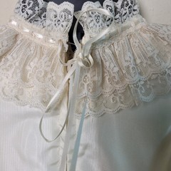 Vintage Christening Gown Dress Girl Baby Lace Ivory Heirloom Baptism Prairie