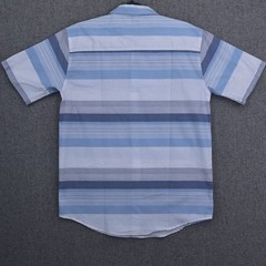 Calvin Klein Boys XL 18/20 Striped Button Front Shirt Blue White Short Sleeve
