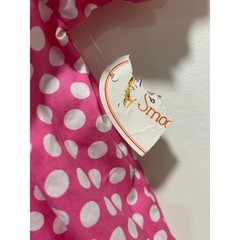 Smocked Giraffe Pink White Polka Dot Santa Smocked Romper Jumper 18M Christmas