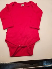 Carter’s Red Long Sleeve Baby Bodysuit with Back Ruffles – Size 6 Months | Soft