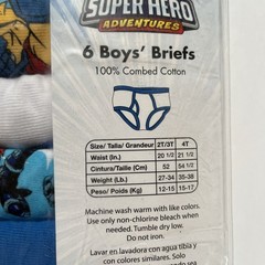 Marvel Super Hero Briefs Toddler Boys Size 2T 3T 6 Pack Underwear Cotton