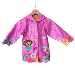 Kidorable Nickelodeon Dora The Explorer Rain Coat Jacket Pink Butterfly Boots 4T