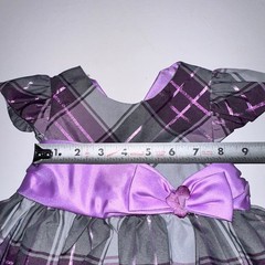 Bonnie Baby Purple & Gray Dressy Dress Taffeta Plaid Size 12 Mo 12m Easter