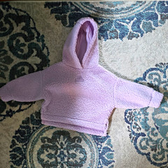 adidas Long Sleeve Hooded Sherpa Pullover Fleece Pink Purple 2T