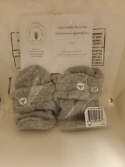 Burt’s Bees 2 PACKS Baby Baby Organic Cotton Booties – Gray For 3-6 Months