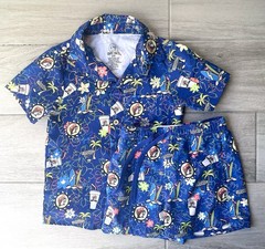 Buc ees Kids Boys 3T Aloha Shirt Swim Trunks Shorts Set Swimwear Beach Beaver