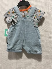 Retro Disney Baby Mickey Mouse Jean Overalls With T Shirt ast sizes