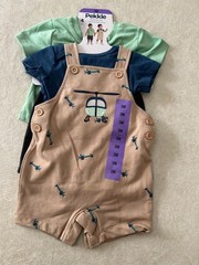 Pekkle 4 Piece Overall and Shorts Set – Overall, 1 Piece, T-Shirt, & Shorts -NWT
