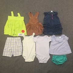 Baby Girl 12 Months Clothing Lot 8x Pieces Bulk Summer Colorful Casual Denim