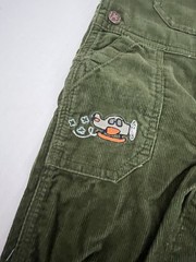 Oshkosh B’gosh Boys’ 6 months Overalls Green Brown Embroidered Corduroy Twill 2p
