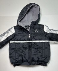 Jordan Toddler 2T Puffer Jacket Black Gray Hooded Jumpman Coat