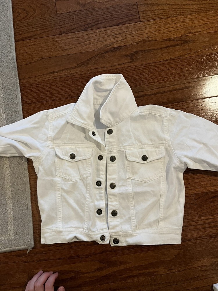 Monag toddler Girls White Denim Jacket – 2