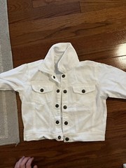Monag toddler Girls White Denim Jacket – 2