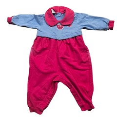 Vintage Baby Girl 12M Valentine Heart Romper One Piece Peter Pan Collar Floral