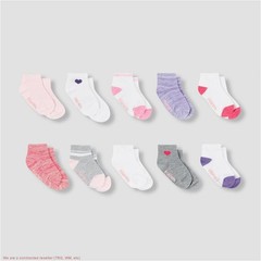 Hanes Toddler Girls’ 10pk Athletic Ankle Socks – Colors May Vary 2T-3T