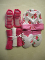 One-Piece Set, 10 Pieces, “Love” Floral Design, 0 3 Months, Girl, Pink & White